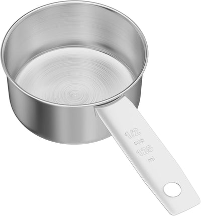 Taza medidora acero inox 1/2 taza cuchara metal cocina