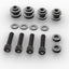 Kit hardware acoplamiento 4 puntos negro mate Harley