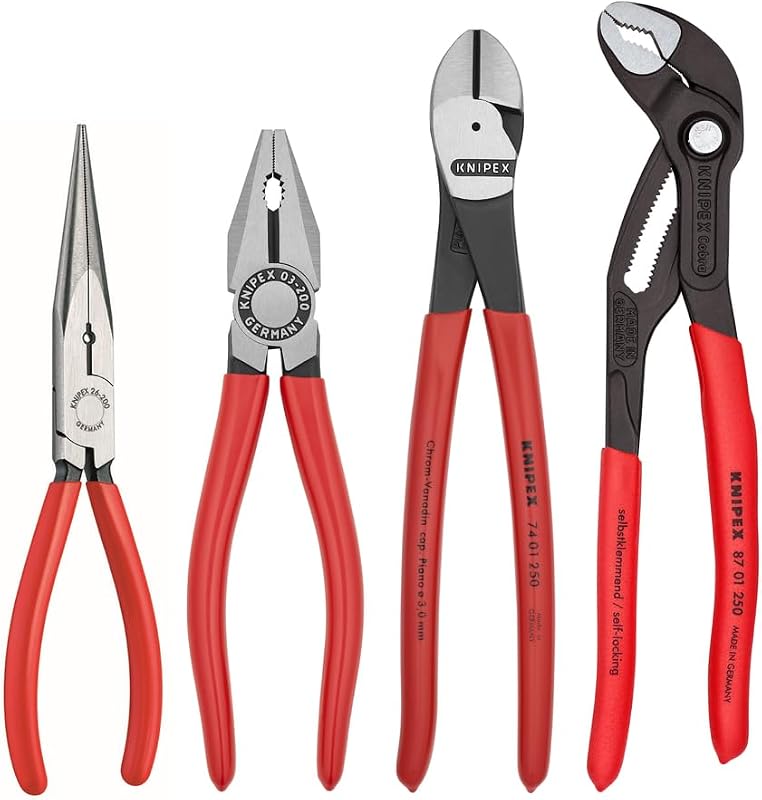 Set 4 Pzas Alicates Punta Aguja y Cortador Knipex
