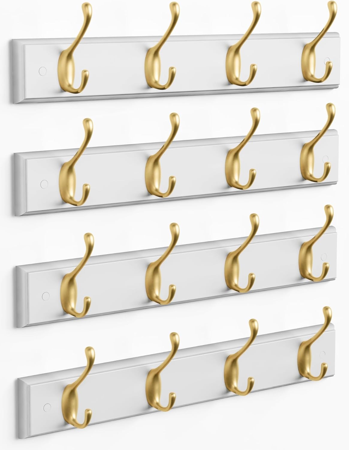 Perchero dorado para pared con ganchos abrigos bolsos