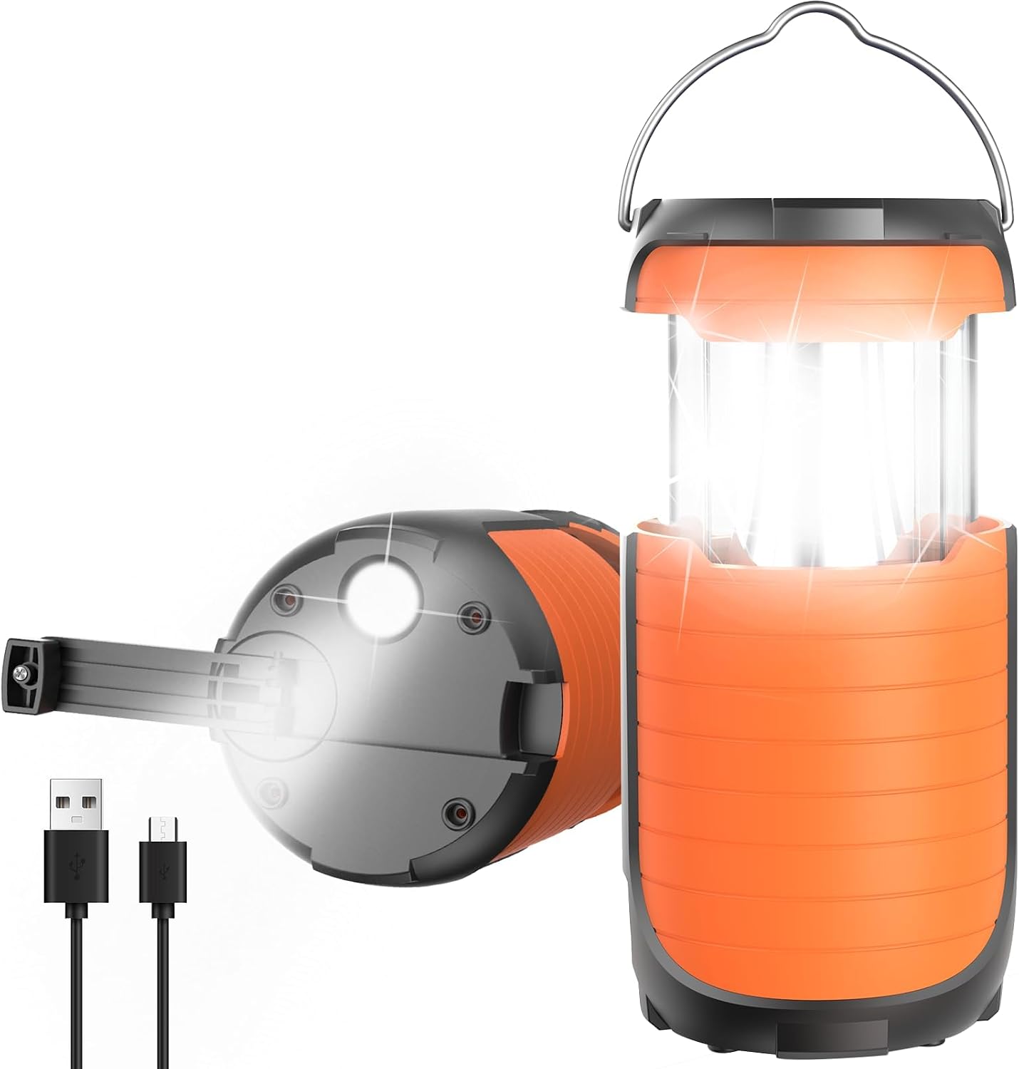 Luz led camping solar 5000ma recargable impermeable