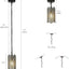 Luces colgantes negras para isla cocina con pantalla vidrio