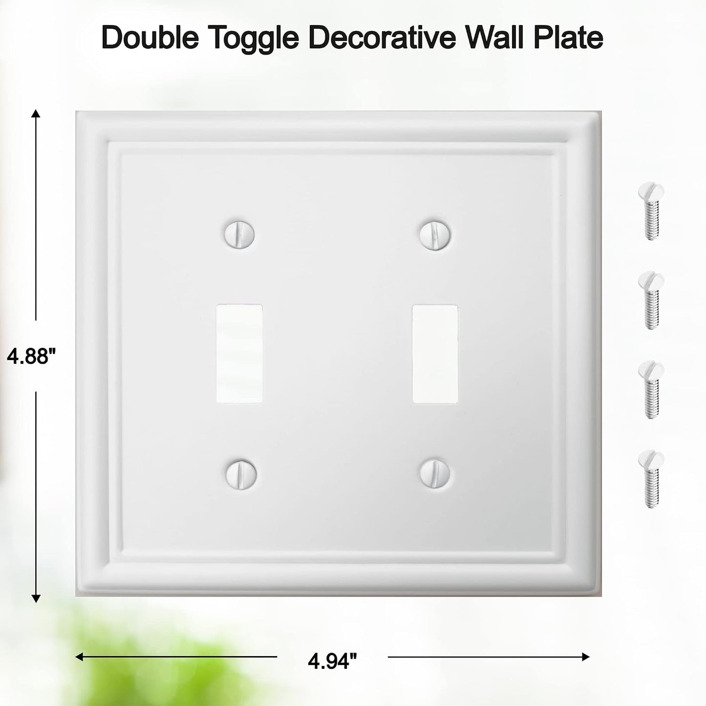 Cubierta interruptor luz placa metal 2 gang pack 2 blanco
