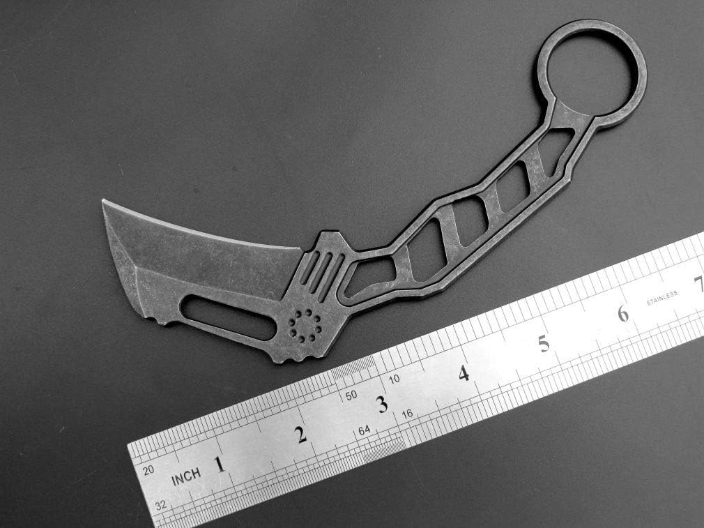 Cuchillo fijo D2 acero mango Kydex EDC campamento