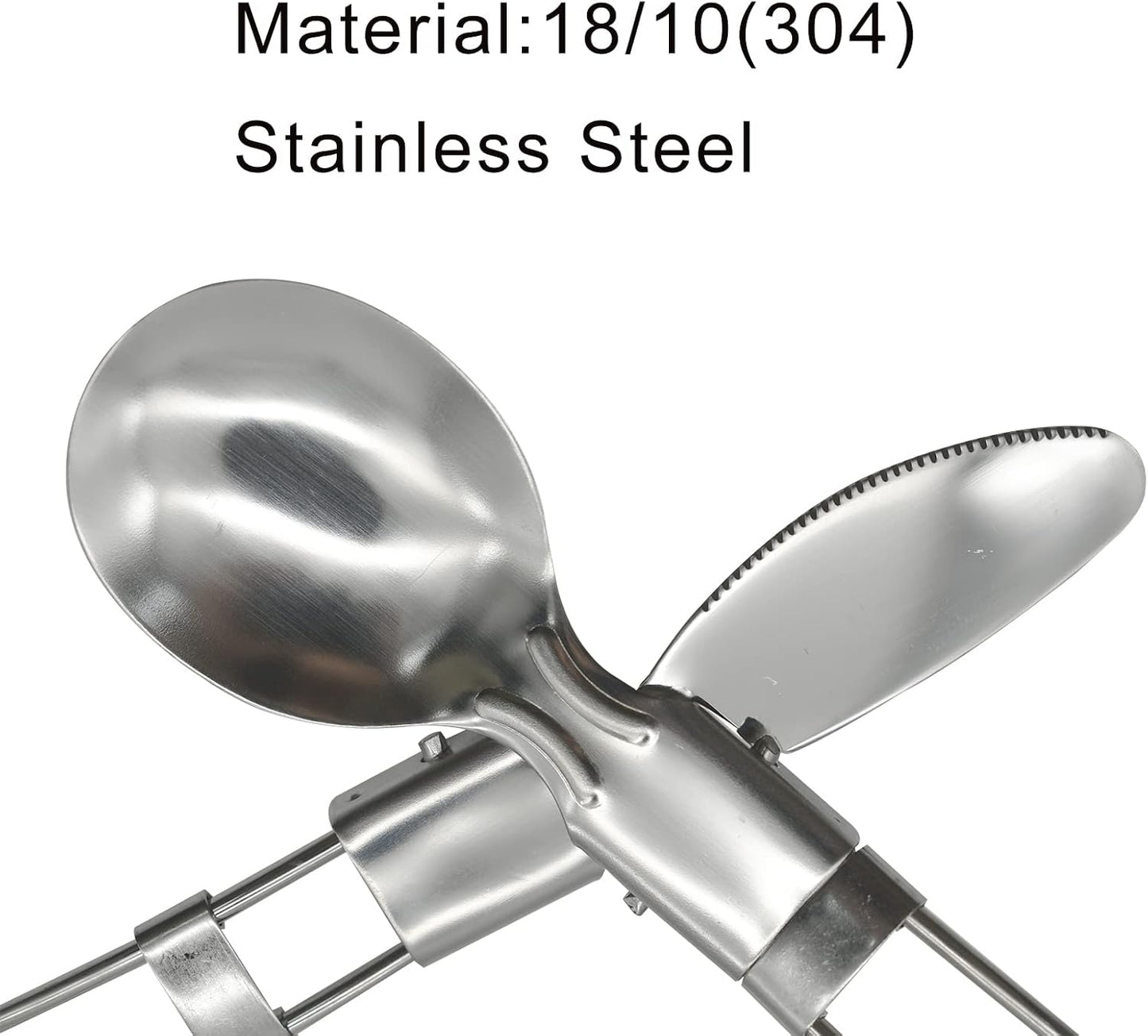 Set 4 cubiertos acero inox 18/10 plegables para acampar