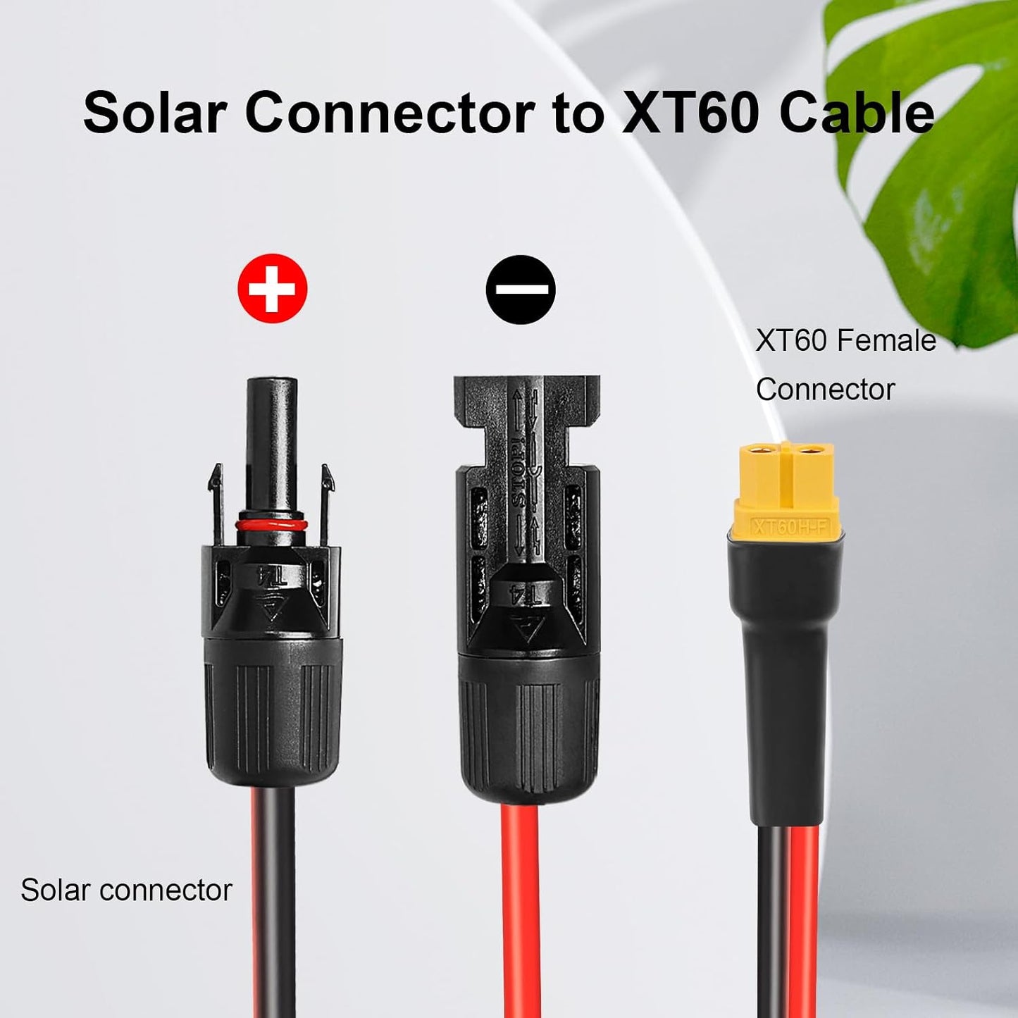 Cable conector solar XT60 6 pies 10AWG 600V