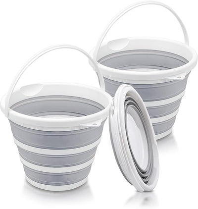 2 Cubos Plegables 10L para RV Camping Limpieza