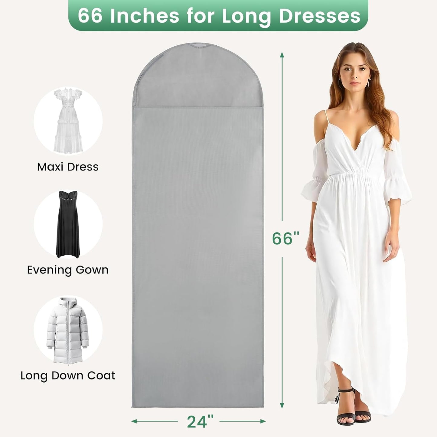 Bolsas para colgar vestidos novia 168cm pack 2
