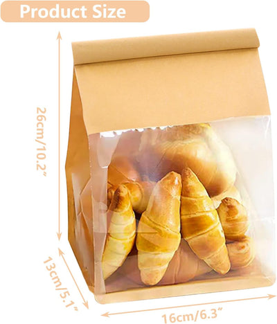 Bolsas pan papel resistente con lengüeta 50uds 10.2x5.1x6.3"