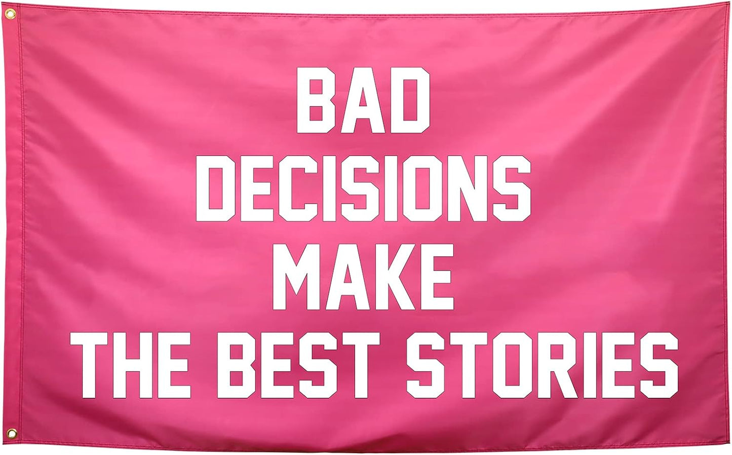 Bandera rosa divertida para dormitorio universitario niña