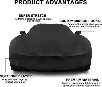 Funda coche satén elástico para Corvette C8 Z06 Z51