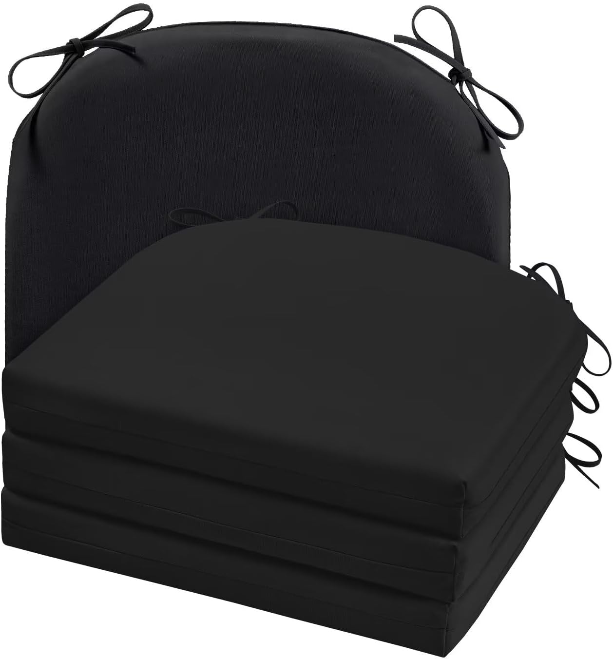 Cojines silla patio impermeables 17x16x2pulg negro