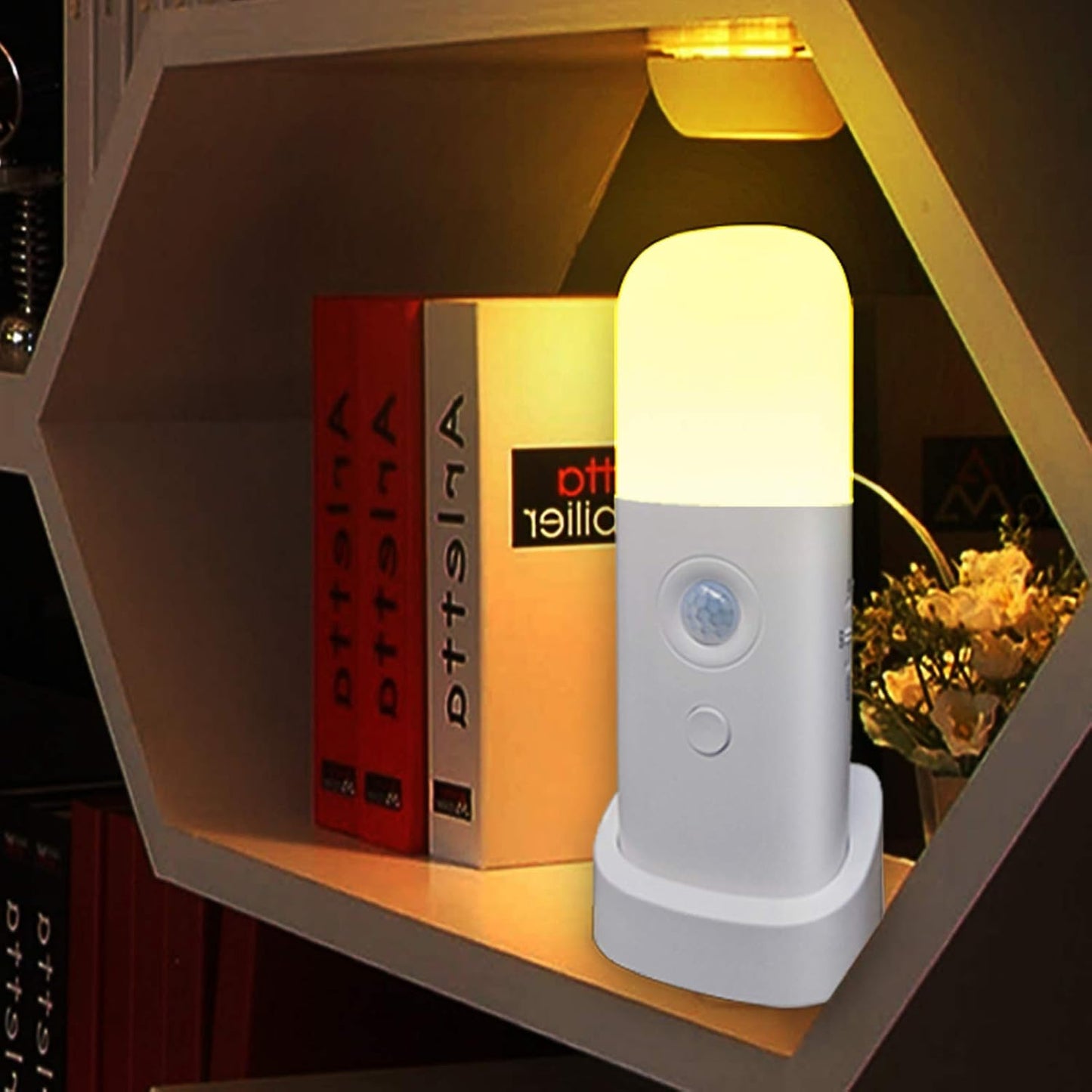 Luz nocturna sensor movimiento 5 brillos recargable niños