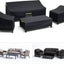 4 fundas muebles patio impermeables tela Oxford 420D negro