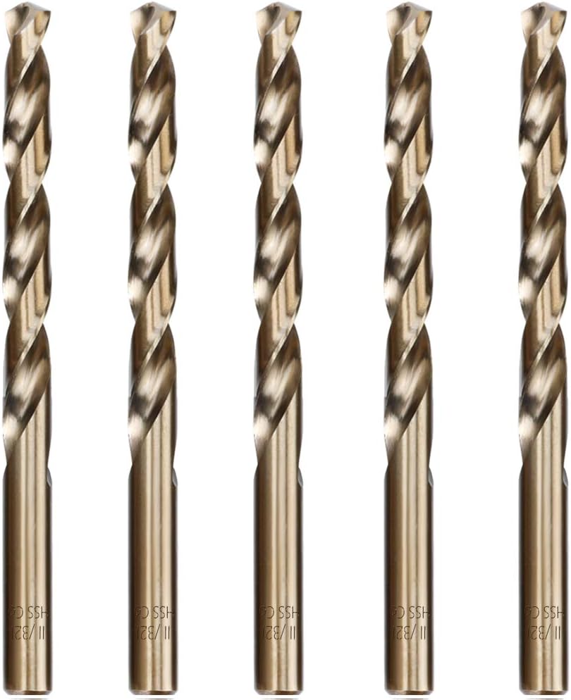 Set 5 Brocas Cobalto M35 11/32pulg Funda Transparente