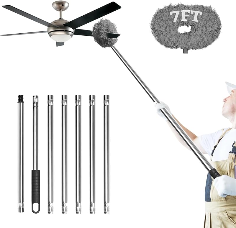 Plumero ventilador 7ft poste extensión ajustable gris