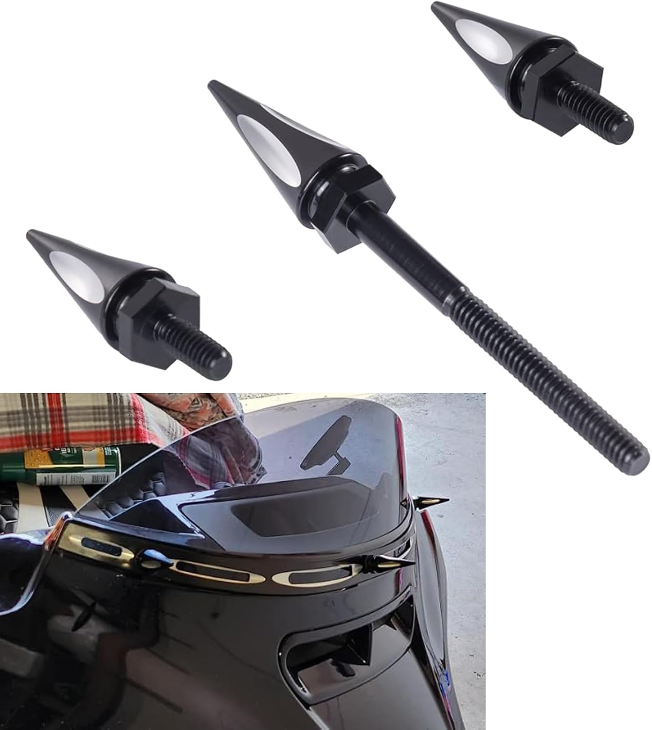 Tornillos negros parabrisas Harley Touring 2014