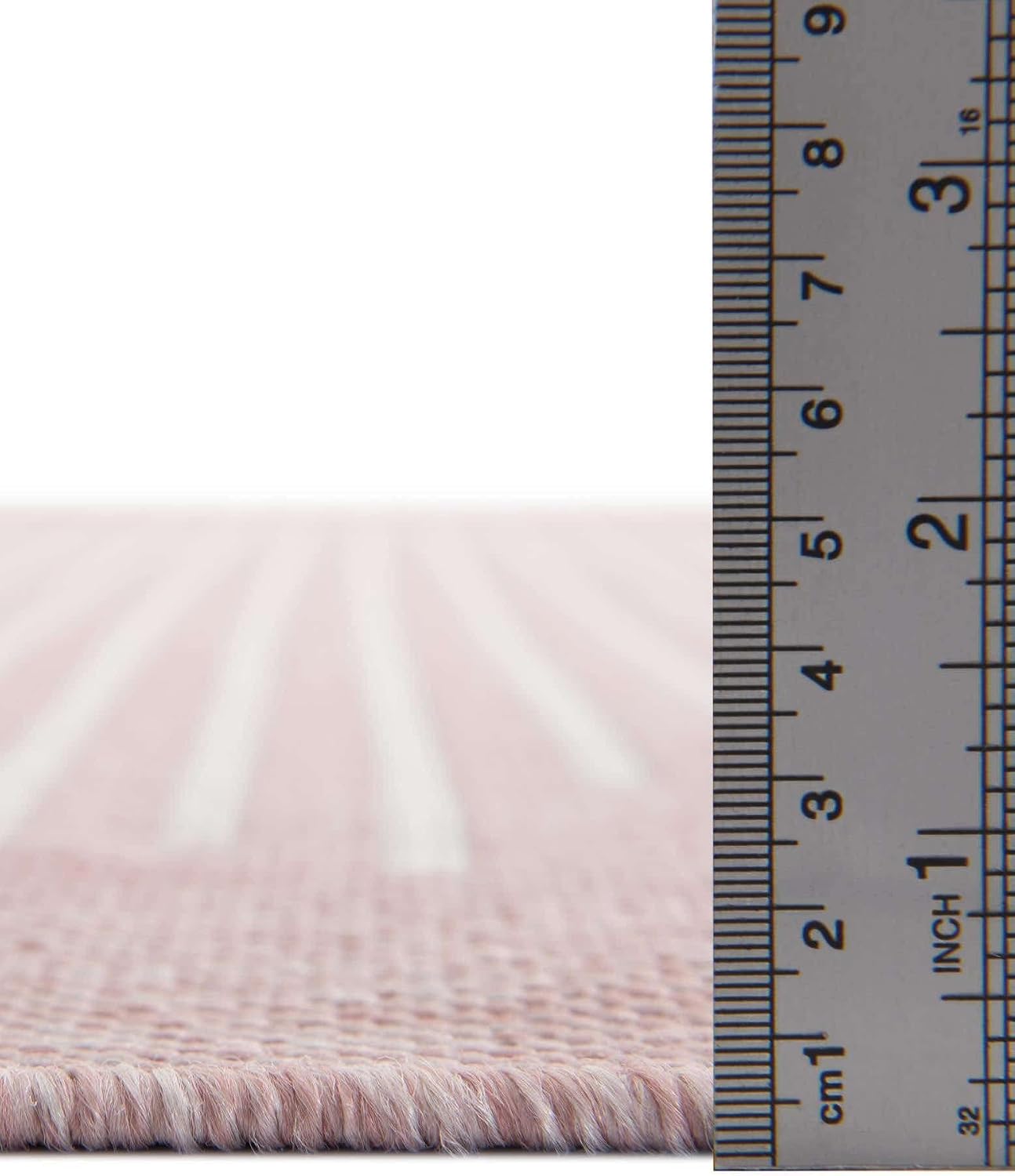 Alfombra rectangular 6'1"x9' color rosa y marfil
