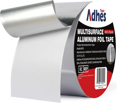 Cinta adhesiva aluminio 3pulg x210pies resistente al calor