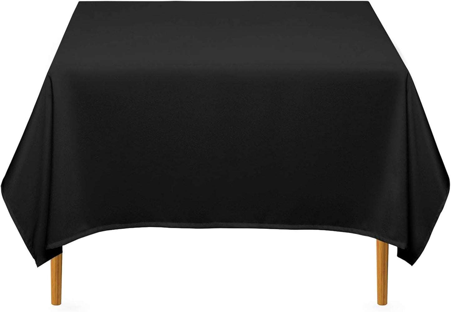 Mantel cuadrado 70pulg poliéster negro para bodas