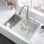 Fregadero cocina acero inox 28x22" níquel cepillado