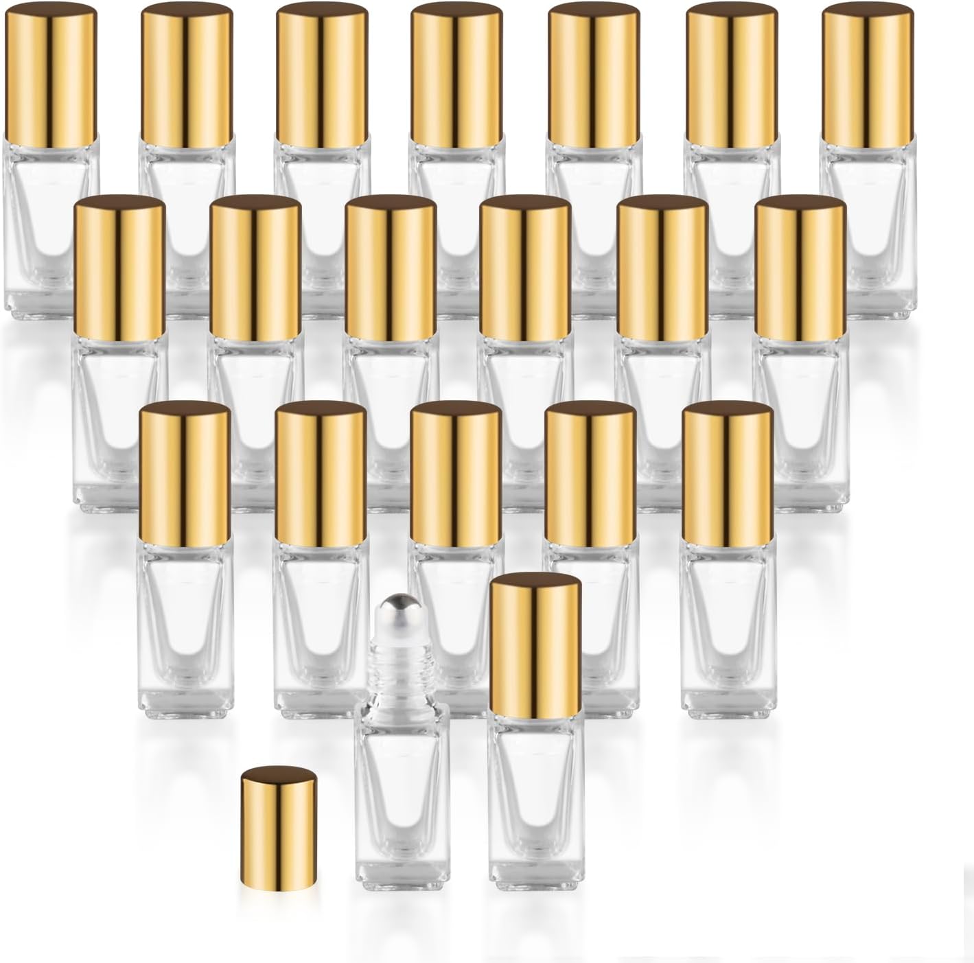 20 Botellas Vidrio con Rodillo Aceite Esencial 0.1oz