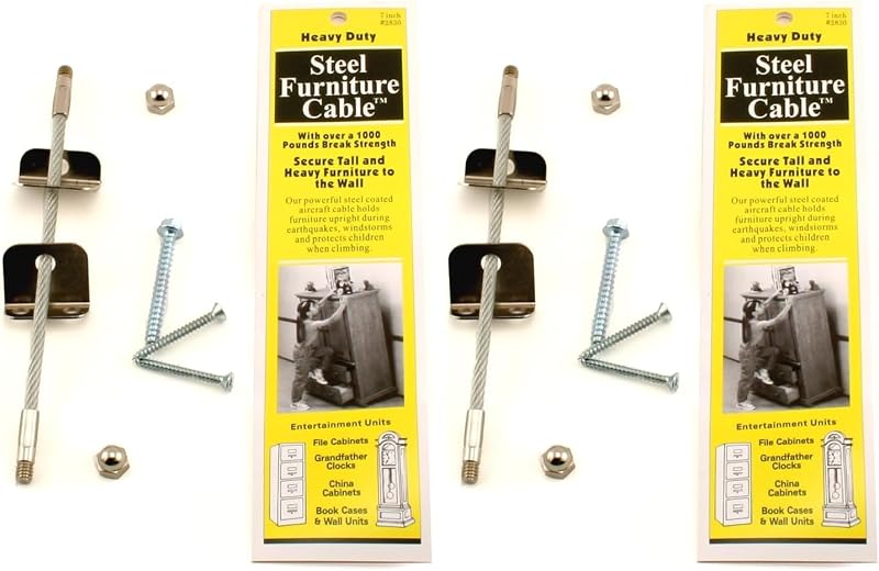 Cable para muebles plateado 7pulg set 2