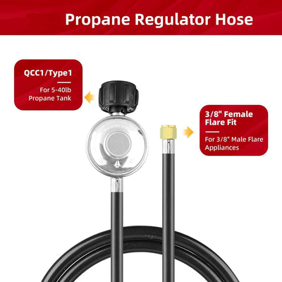 Regulador propano 5ft manguera universal con adaptador 90grados