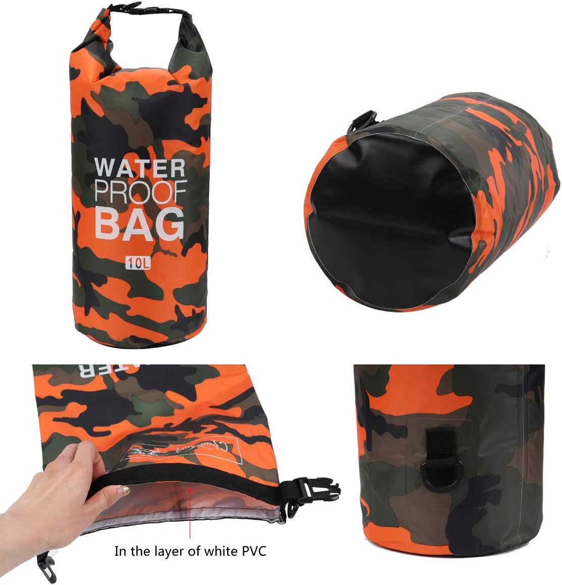 Bolsa seca impermeable 2-30L para kayak rafting camping