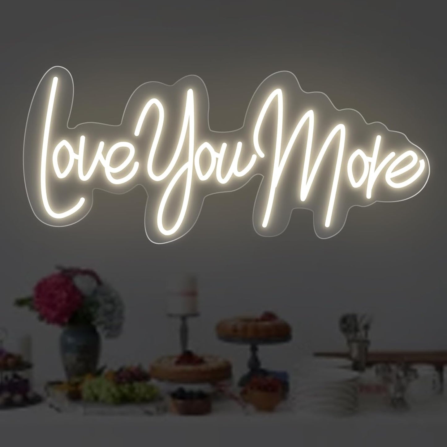 Letrero neón LED romántico para dormitorio y pared 15.7x7.1pulg