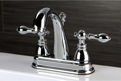 Grifo baño central 4pulg níquel pulido con ventana plástico