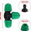 Accesorios riego goteo 1/4 pulg bloqueo T 25 pzas verde