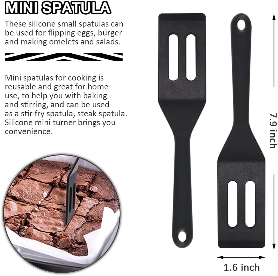 4 Pzas Espátula Silicona Flexible para Brownie y Pescado