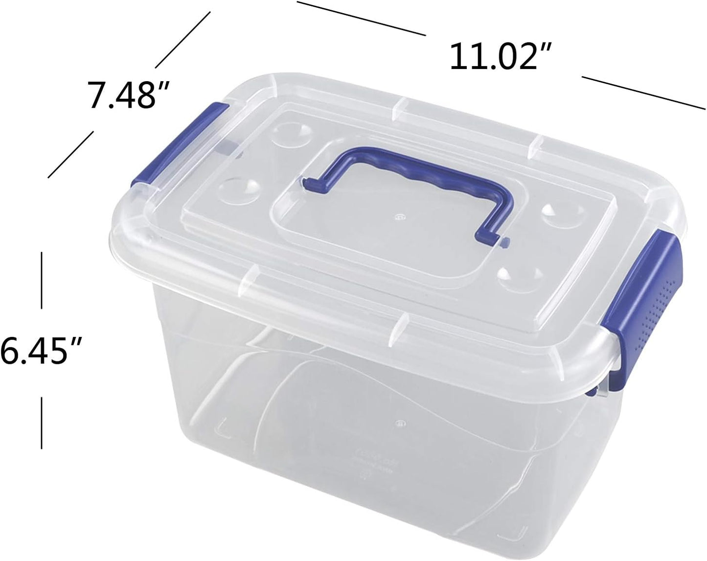 Caja plástico transparente con tapa set 6