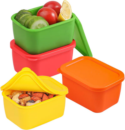 Recipientes silicona 6oz con tapa a prueba de fugas set 4
