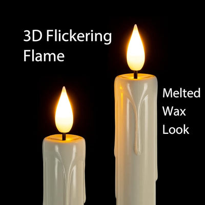 6 Velas LED Plástico Control Remoto 9.6pulg Halloween