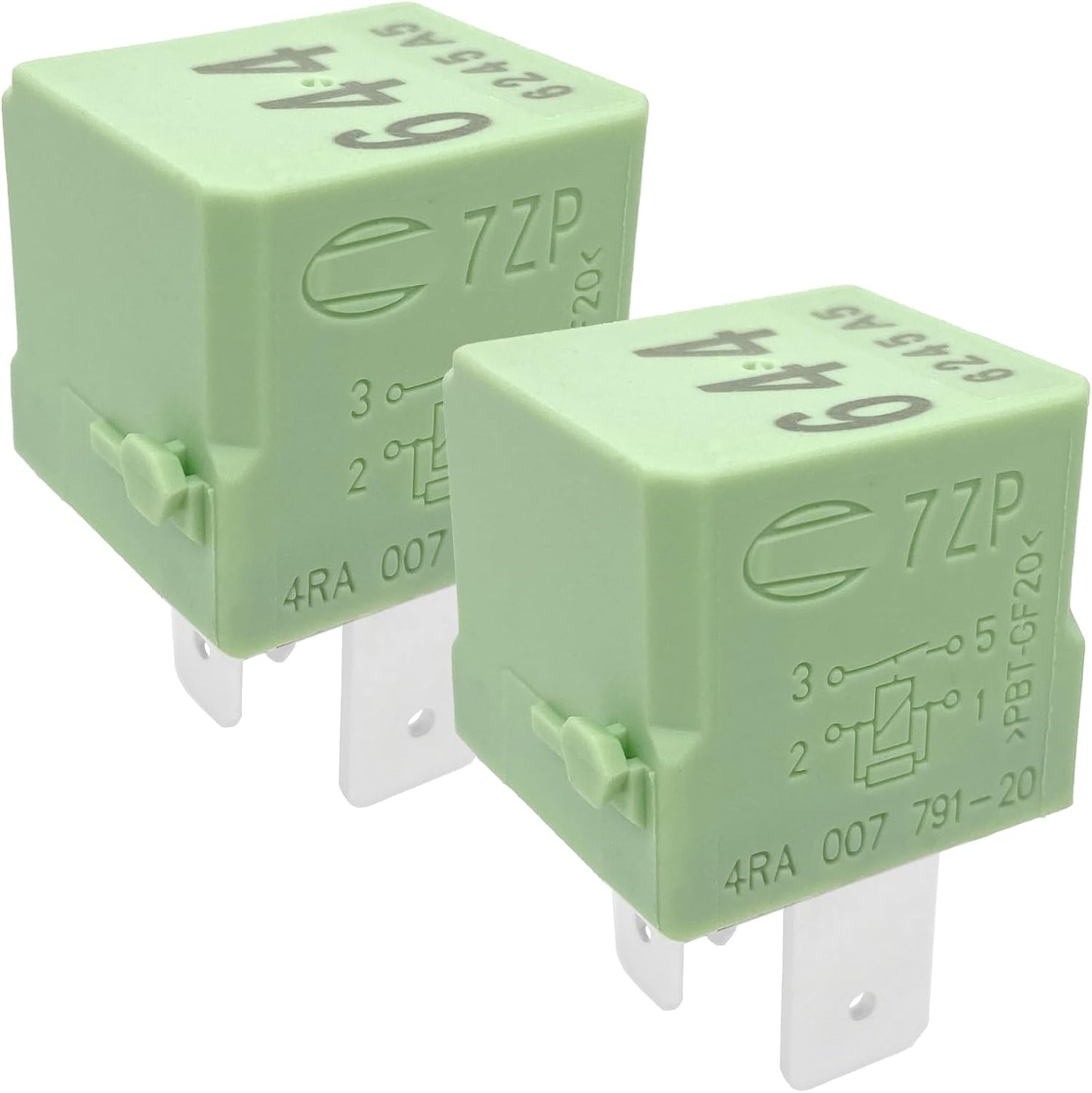 2 Relés Automotrices 40A 12V CC 4 Pines SPST Bajo Calor