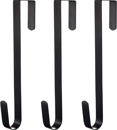 3 Ganchos Metal para Coronas Puerta 12" Negro