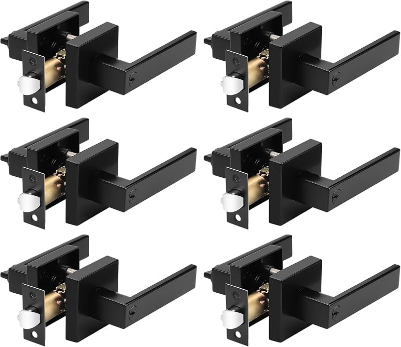 6 Pzas Palancas Puerta Dormitorio Pomos Entrada Set