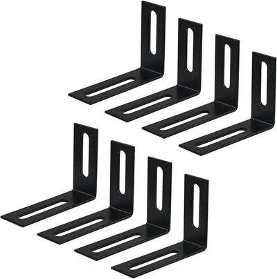 8 Soportes L Metálicos Ajustables Negros
