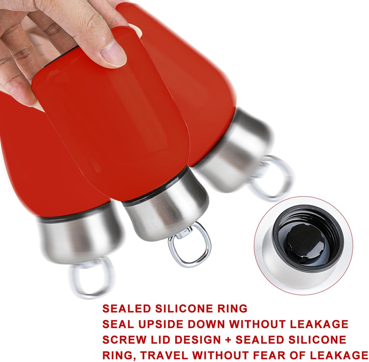 Taza térmica acero inox 304 10oz para niños y mujer rojo
