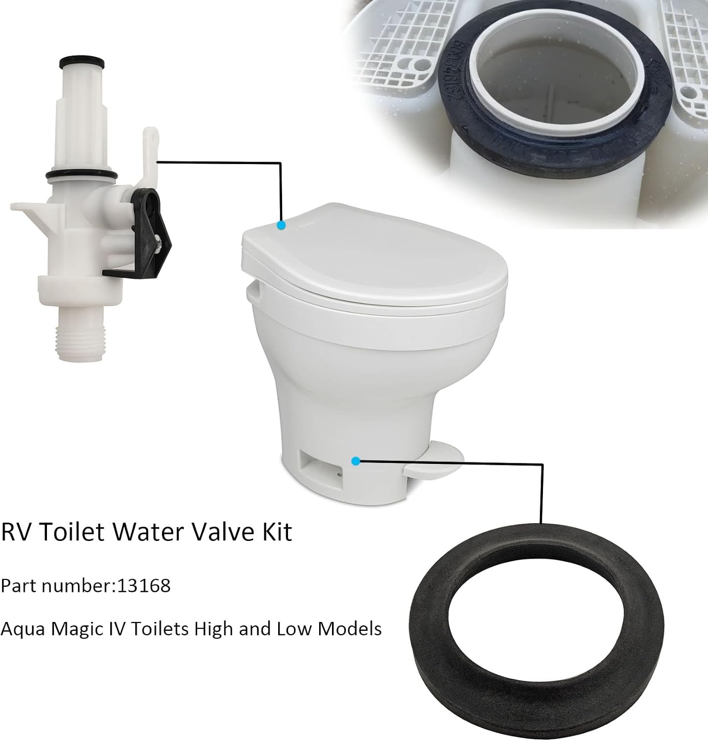 Kit válvula agua inodoro Thetford Aqua Magic IV 13168 RV