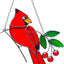 Adornos pájaros rojos vitrales decoración cardenal para casa