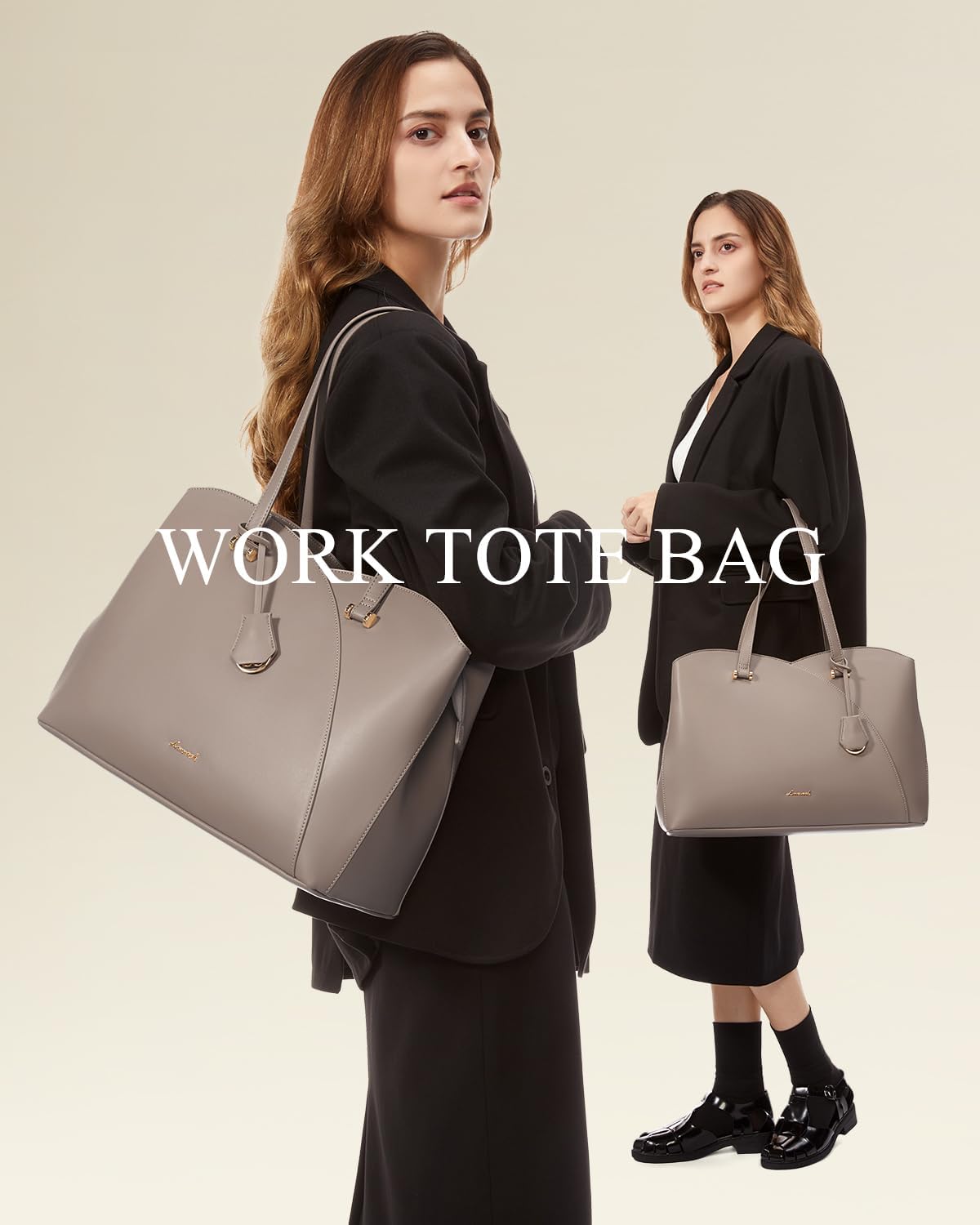 Bolsa profesional de cuero 17.3pulg para laptop gris pardo