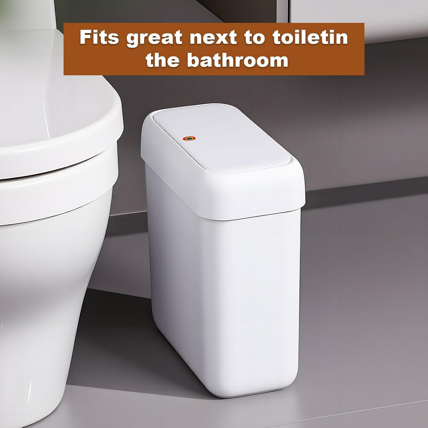 2 Basureros Baño Plástico 3gal/12L y 2.7gal/10L Tapa