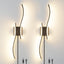 2 Apliques Pared Led Negro Regulable Control Remoto