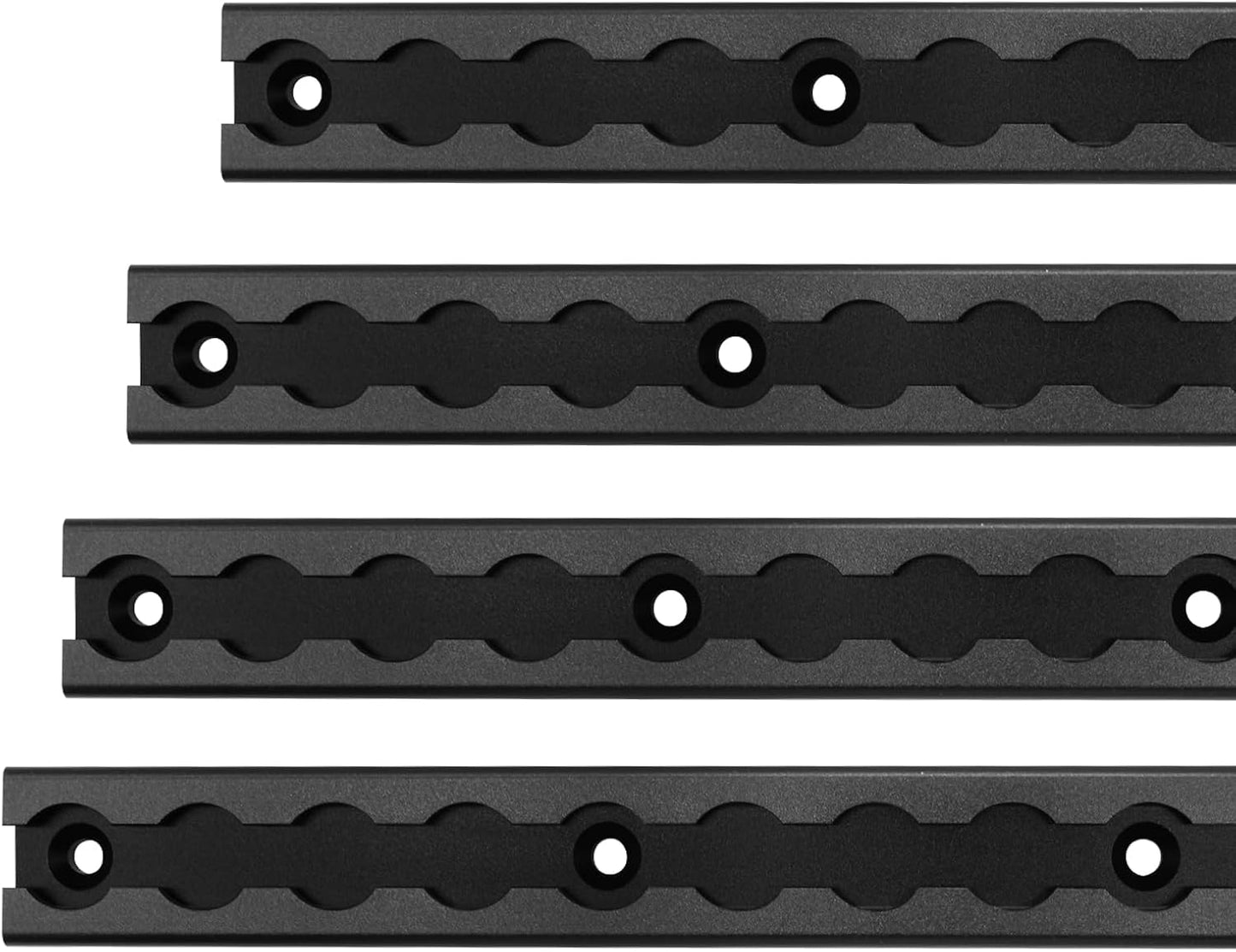 Riel L-track aluminio 12" negro set 4 para camión y remolque