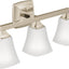 Accesorio baño doble montaje 3 luces vidrio esmerilado