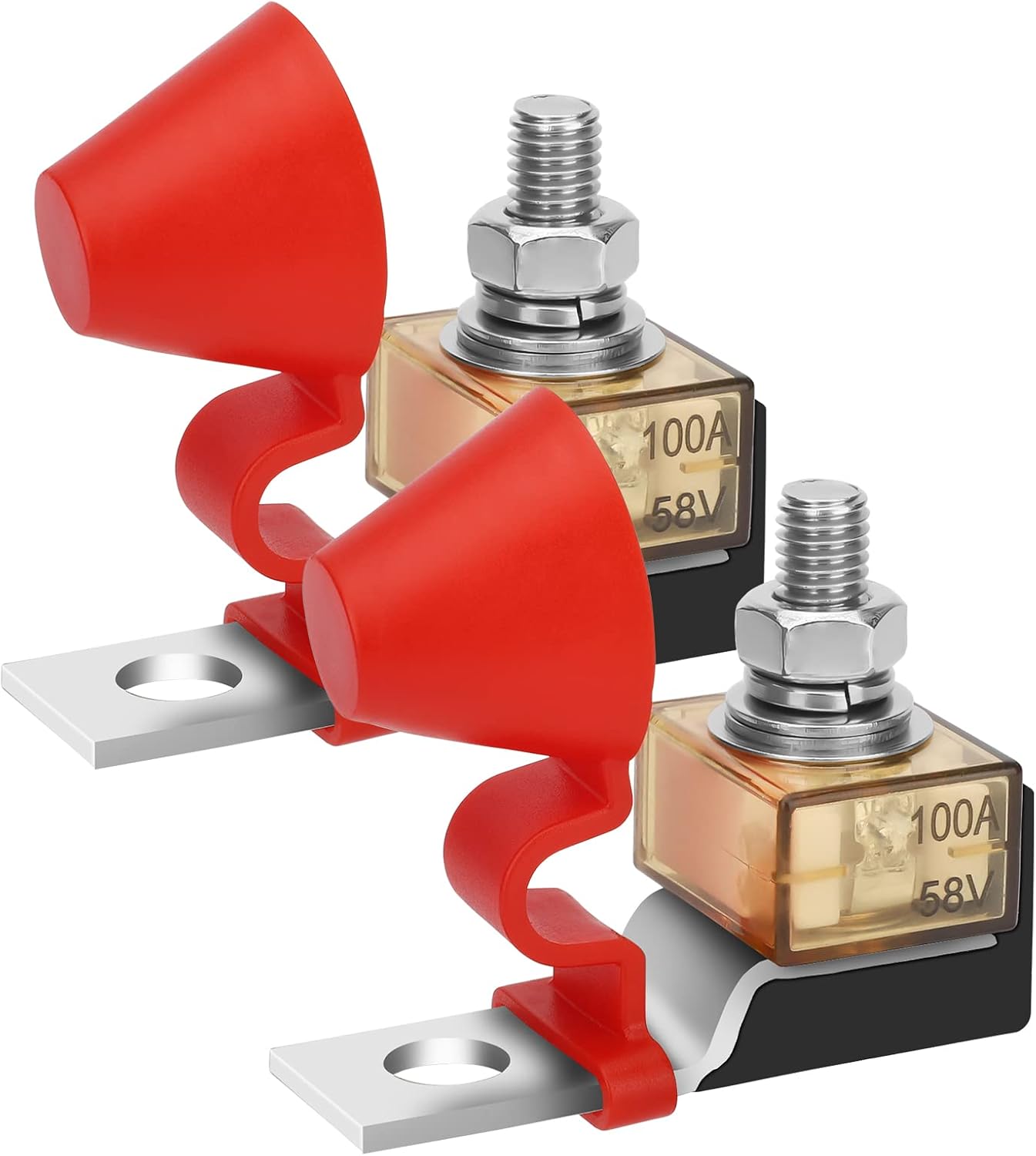 Bloque fusible 58V 100A perno 5/16" tapa impermeable