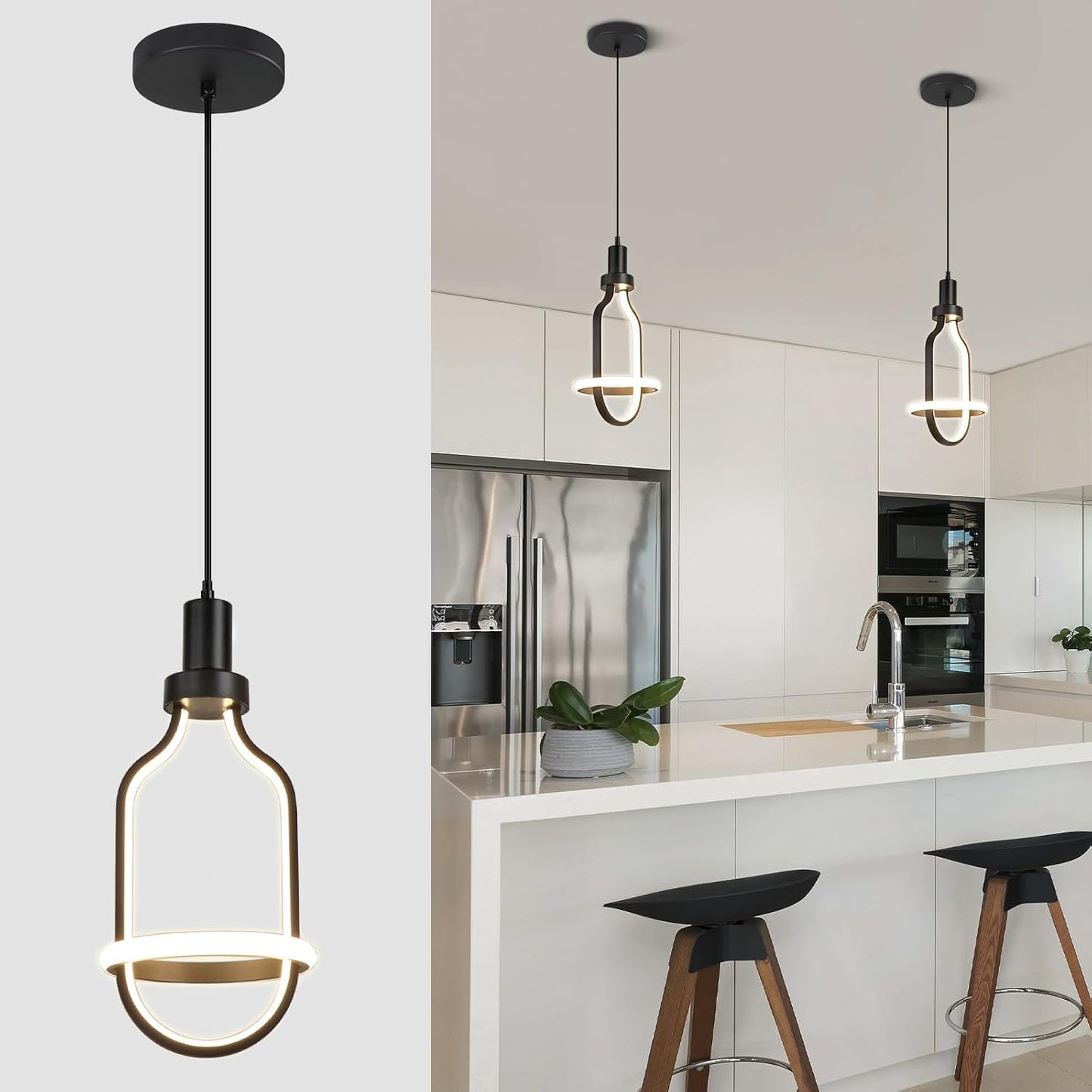 Luces colgantes LED modernas ajustables para cocina y sala